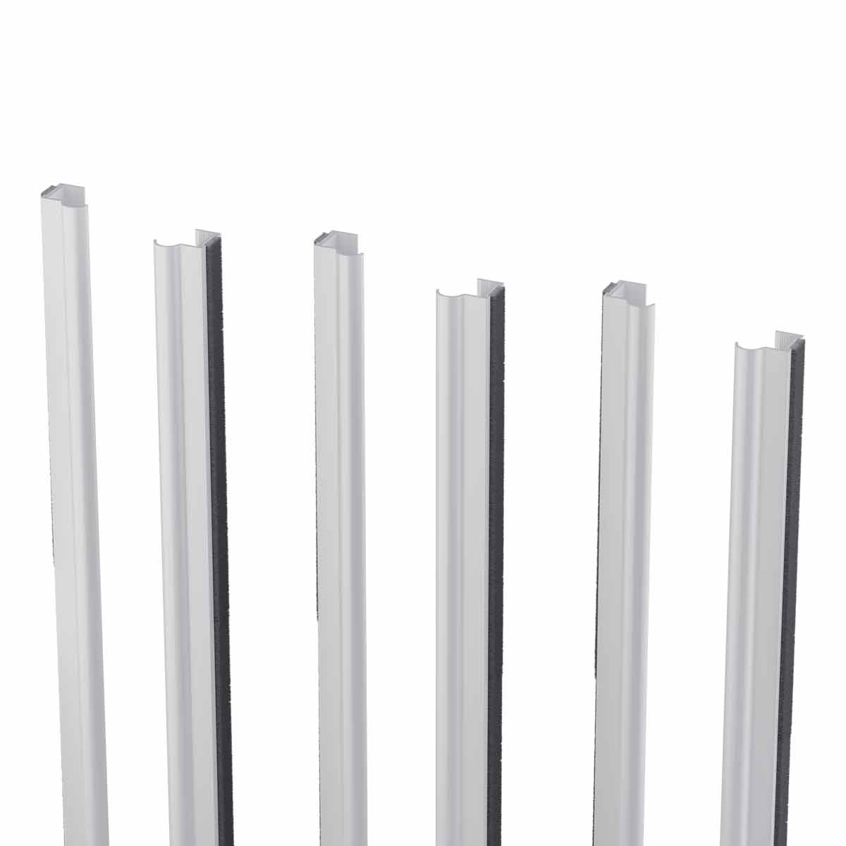 White Classic Profile Aluminium Handles With Brush For 18mm Doors – 2700mm