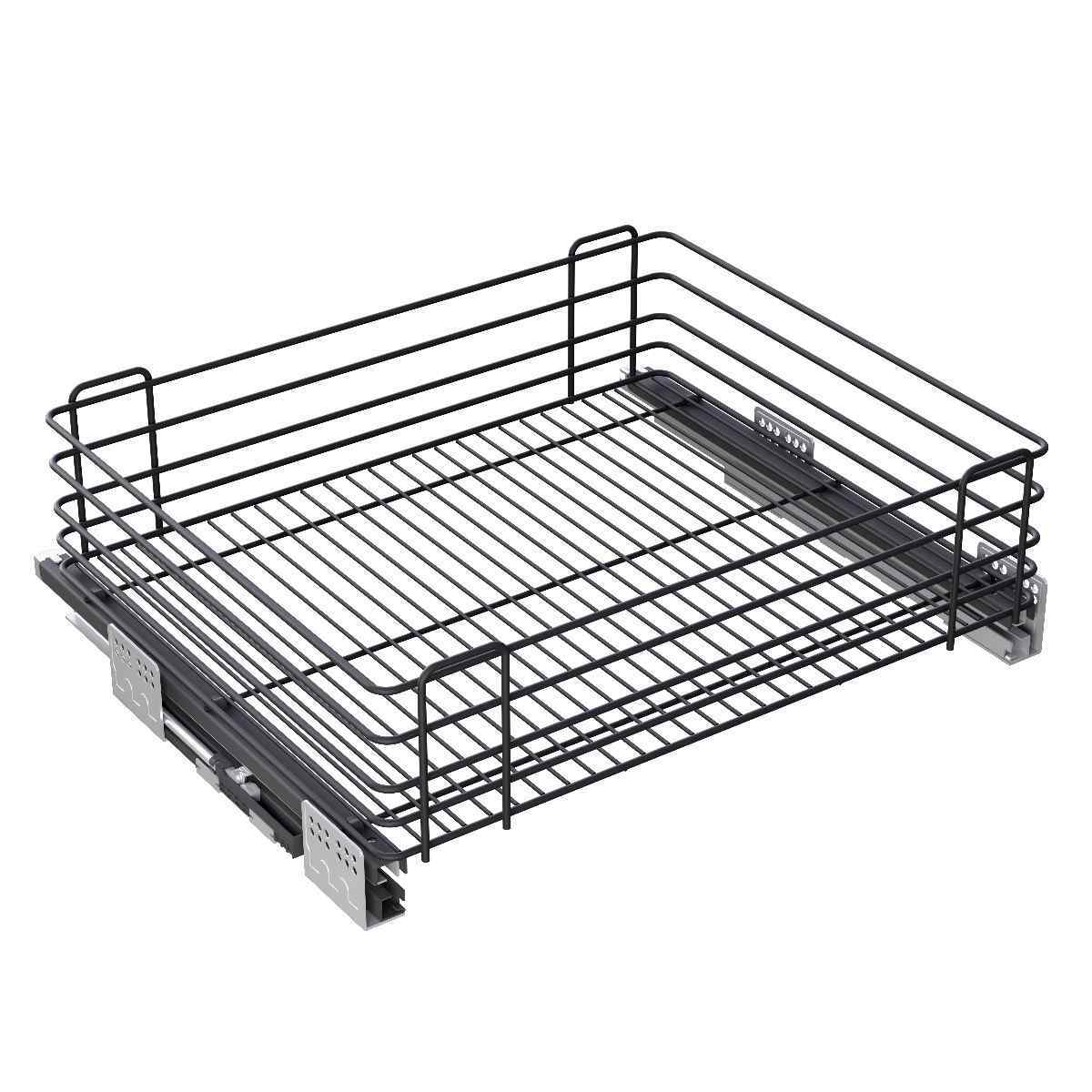 Premium Wardrobe Kitchen Pull Out Wire Basket In Anthracite Grey Pull