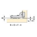 9033-004-X91 Soft Close Inset Hinge 105° With Mounting plate