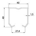 4856-002-S-40 Stainless Steel 3000mm Top Track (INOX)