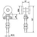 4887-001-S-40 Pair of Stainless Steel/Nylon Single Trolleys 150kg (INOX)