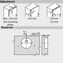 0638-010-Blum Clip Top Standard Inset 110 Degree Cabinet Hinge 71T3750 With Mounting Plate