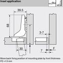0638-010-Blum Clip Top Standard Inset 110 Degree Cabinet Hinge 71T3750 With Mounting Plate