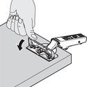 9785-012-Blum Clip Top Half-Overlay 95 Degree Blumotion Cabinet Hinge 70T9690BTL Inserta With Mounting Plate Onyx