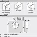 9785-012-Blum Clip Top Half-Overlay 95 Degree Blumotion Cabinet Hinge 70T9690BTL Inserta With Mounting Plate Onyx
