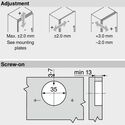 10703-001-blum-clip-top-full-overlay-95-degree-sprung-refrigerator-door-hinge-91k9550-and-1946100e-mounting-plate