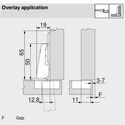 10703-003-Blum Clip Top Full Overlay 95 Degree Sprung Refrigerator Door Hinge 91K9550 Mounting Plate