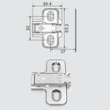 11142-001-DTC C82 Soft Close 110° Half Overlay Hinge And Plate