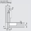11142-001-DTC C82 Soft Close 110° Half Overlay Hinge And Plate