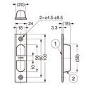 11347-001-Pocket Door Stainless Steel Recessed Edge Pull Handle - YK-W100 Extended