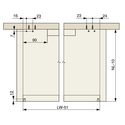 11461-008-Concealed Drawer Runner Push to Open Full Extension 35kg (Maximum 19mm Drawer Sides)