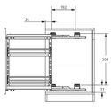 11512-002-Cargo Mini Side Mounted Soft Close Pull-Out Basket - Chrome