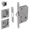1578-004-Sliding Door Bathroom Lock Set - Square, Satin Nickel (35-44mm)