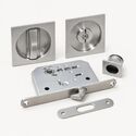 1578-004-Sliding Door Bathroom Lock Set - Square, Satin Nickel (35-44mm)