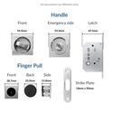 1578-004-Sliding Door Bathroom Lock Set - Square, Satin Nickel (35-44mm)