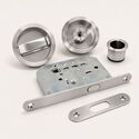 1579-004-Sliding Door Bathroom Lock Set - Round, Satin Nickel (35-44mm)