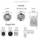 1579-004-Sliding Door Bathroom Lock Set - Round, Satin Nickel (35-44mm)