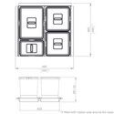 9446-001-Metropolis Pan Drawer Recycling Bin Set 41-60 Litres - For 600mm-1000mm Cabinet