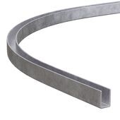 8666-001-u-19-galvanised-curved-bottom-track-for-75-150kg-systems 8666-001-u-19-galvanised-curved-bottom-track-for-75-150kg-systems