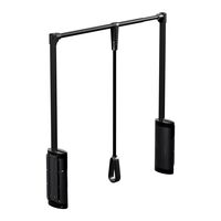 11535-001-Pull Down Wardrobe Rail Lift with Soft Close - Black