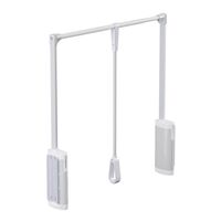 11566-001-Pull Down Wardrobe Rail Lift with Soft Close - White
