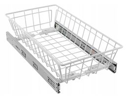 2331-001-Wardrobe MD Pull Out Wire Basket In White