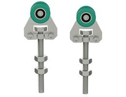 4887-001-S-40 Pair of Stainless Steel/Nylon Single Trolleys 150kg (INOX)