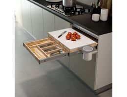 11524-001-Pull-Out Fold Cook Table Soft Close Drawer