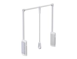 11566-001-Pull Down Wardrobe Rail Lift with Soft Close - White