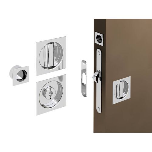 1578-001-Sliding Door Bathroom Lock Set - Square (40-45mm)
