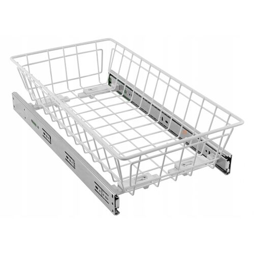 400mm White, C-150mm Height Pull Out Wire Basket Drawer MD Wardrobe Fitting Accessories Width 