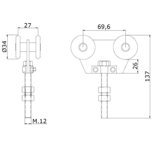 5037-002-u-40-sliding-door-track-set-3000mm-150-300kg