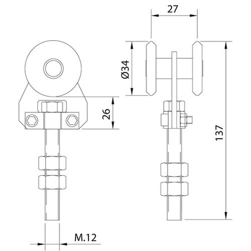 5037-002-u-40-sliding-door-track-set-3000mm-150-300kg