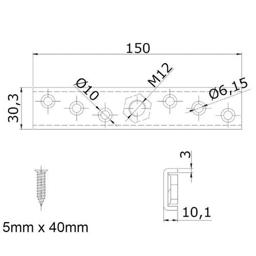 5633-001-u-60-sliding-door-track-set-3000mm-450kg