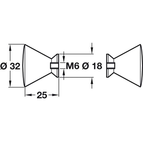 5723-001-shower-door-knob-cone-style