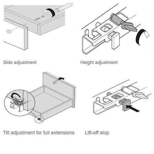 0928-106-Blum 560H Tandem Plus Blumotion 30kg (11-16mm Drawer Sides)