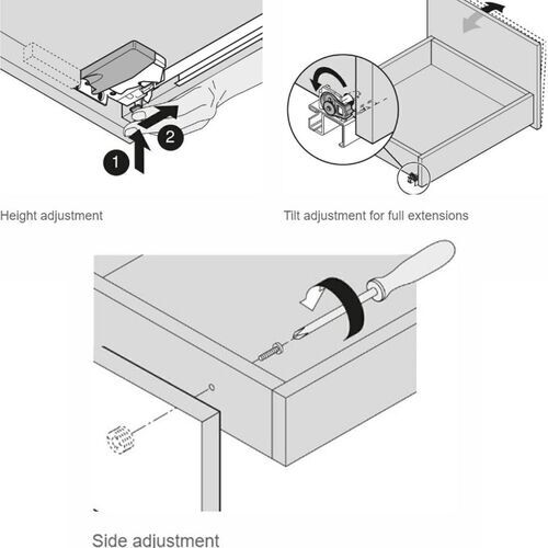 0928-106-Blum 560H Tandem Plus Blumotion 30kg (11-16mm Drawer Sides)
