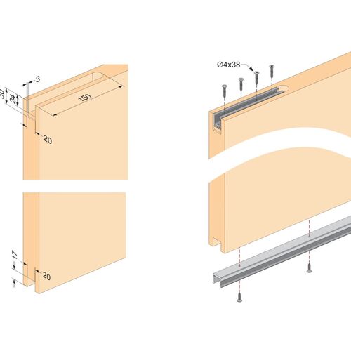 6426-001-e-space-magnetic-sliding-door-track