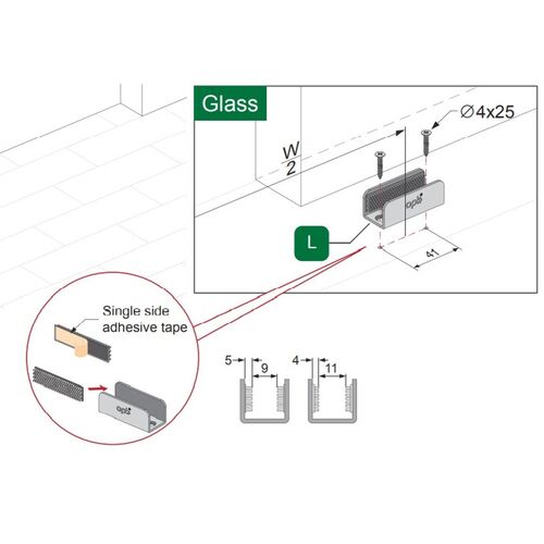 6426-001-e-space-magnetic-sliding-door-track