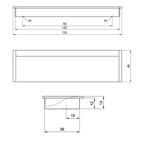 7838-001-silver-aluminium-flush-sliding-door-handle-a106