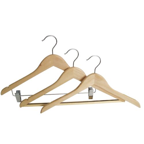 Coat Hanger Hooked Hardwood -Coat Hangers