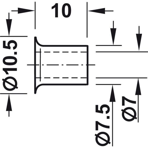 1891-001-socket-plug-in-for-wooden-shelves-and-o-7-5-mm-hole