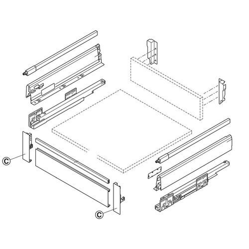 9004-006-Matrix S Front Bracket For Pre-Assembled Drawers