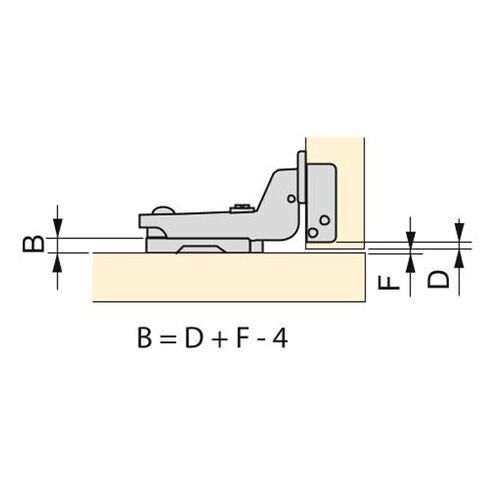 9033-004-X91 Soft Close Inset Hinge 105° With Mounting plate