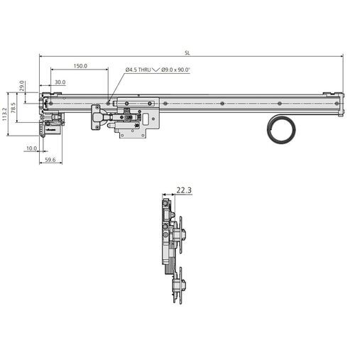 9450-021-Accuride 1532 Pivot Pocket Door Gear For 600-1200mm Tall Cabinet Doors