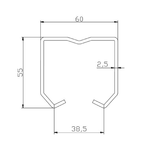 4948-001-u-60-galvanised-top-track-3000mm