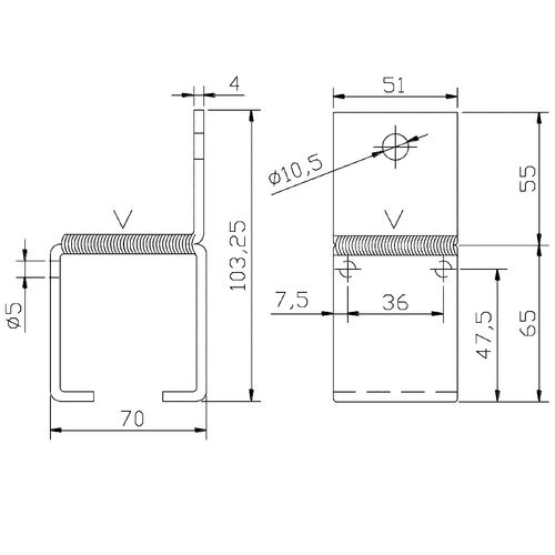 5020-001-u-60-track-wall-mounting-bracket