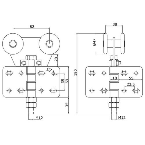 8664-001-u-60-steel-nylon-middle-hinge-trolley-for-curved-folding-systems-100-200kg