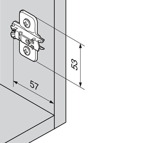 0638-010-Blum Clip Top Standard Inset 110 Degree Cabinet Hinge 71T3750 With Mounting Plate