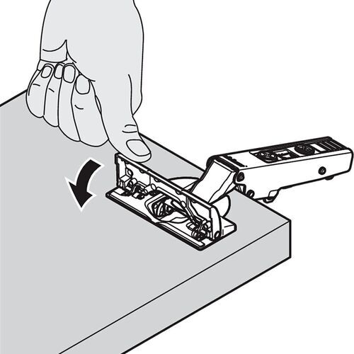 9785-012-Blum Clip Top Half-Overlay 95 Degree Blumotion Cabinet Hinge 70T9690BTL Inserta With Mounting Plate Onyx